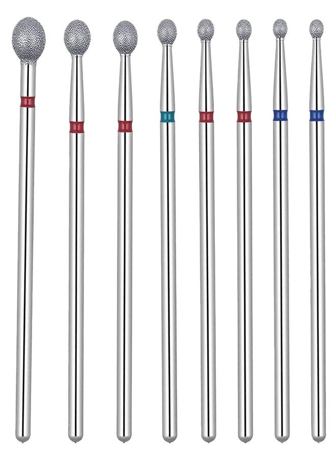 Alrhso 8 PCS Ball Bit Nail Drill Bit Sets for Cuticles Ball Drill Bits for Nails Various Sizes 3/32 Inch Professional Manicure Pedicure Nails Salon Tools for Nail Technician - Image 1